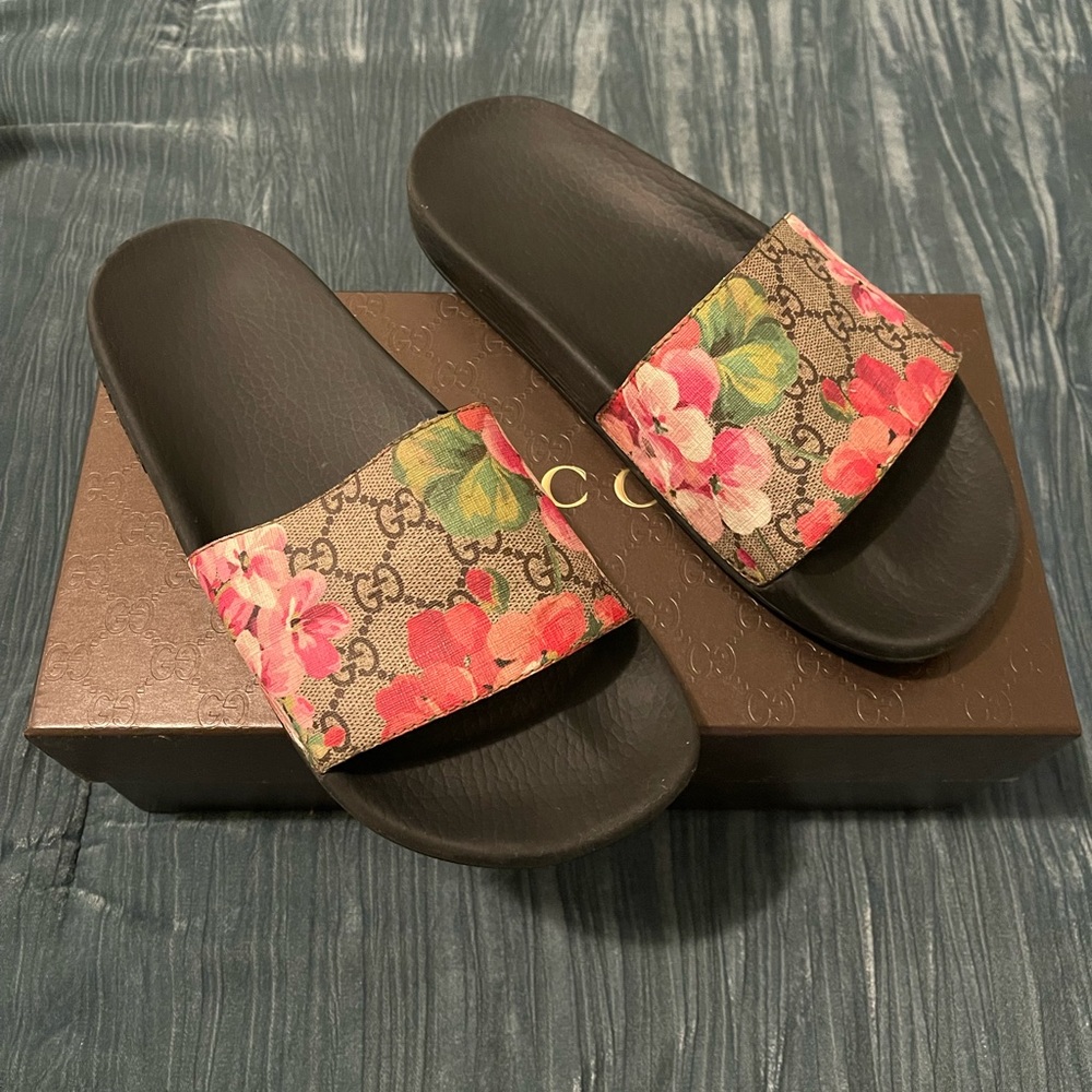 Authentic Gucci Floral Slides